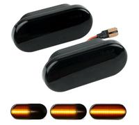2Pcs LED Side Wing Indicator Repeater Sequential Turn Signal Light Compatible with VW Amarok Golf Jetta MK4 GTI Transporter T5, Replacement for Ford Fiesta Focus (Smoke Lens)