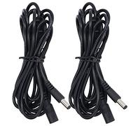 2Pcs LED Solar Light Extension Cord 5.5x2.1mm DC 12V & 24V Plug and Play Monitoring Power Connection Cable - 2.9m Length