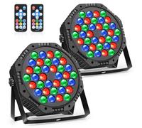 2PCS LED Stage Light, RGB 36 LED 72W Strobe Lights Sound Activated DMX Control, 7 Modes Uplighting Lights with Remote Control Stage Lighting, Disco Party Lights for Club,Peformance,Christmas Party