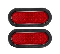2Pcs LED Tail Lights Recessed for Towing Trailers, Red | Rubber Grommets and 3-prong Wire Pigtails Included for Large Vehicles and Towing Trailer