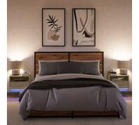 2PCS LED Wall-mounted Bedside Cabinet Bedroom Floating Cabinet Bedside Unit UK