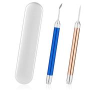 2pcs LED Weeding Tools for Vinyl, Lighted Vinyl Weeding Tools 2 Colors Craft Weeding Tools with Light Pin & Hook for DIY Crafting Silhouettes Cameos(Mix, Gold, Blue)