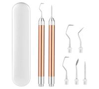 2pcs LED Weeding Tools for Vinyl with 5 Kinds of Hooks, Craft Weeding Tools for Vinyl with Light, Pin Pen Weeding Tool Set for Silhouettes Cutting DIY Crafting, with Storage Case, No Battery