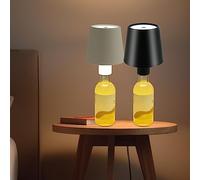 2PCS LED Wine Bottle Lamps 3 Colors Dimmable Wine Bottle Light Touch Control Cordless Table Lamp USB Rechargeable Table Light Decorative Wine Bottle Night Light for Party Bar Restaurant