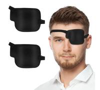 2Pcs Left Eye Patches for Adults, 3D Adjustable Medical Eye Patch for Left Eye, Black Eye Patch for Lazy Eye Strabismus and After Surgery Recovery