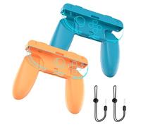 2PCS Left Right Controller Handle Case for Switch 2 J-Con Hand Grips Ergonomic Handgrip Gamepad Grip Handle Bracket Joypad Protective Case (Orange-Blue)