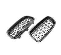 2pcs Left Right Front Grilles Compatible For BMW For 3 Series F30 F35 Kidney Grille OE 51130054493 51130054494 Car Front Grill(Meteor shape)