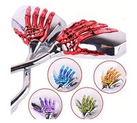 2Pcs (Left & Right) Universal Bicycle Rear Mirror Chrome Motorbike Skeleton Skull Hand Claw Rearview Scooter Mirror,Motorcycle Accessories