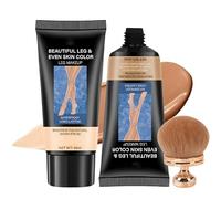 2Pcs Leg Makeup Waterproof No Transfer, Tattoo Cover Up Makeup with Extra Large Body Make up Brush, Leg and Body Scar Tattoo Cover Up, Light, Easy Application, Concealer Full Coverage (#01+#03)