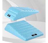 2Pcs Leg Slimming Stretching Board, 11.4" * 6" * 4.2" Squat Wedge Block Non Slip 550LBS Weight Capacity Board For Calf Stretching(Blue)