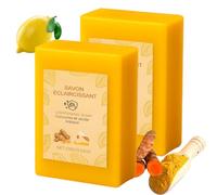 2PCS Lemon Turmeric Kojic Acid Soap, Dark Spot Remover for Face and Body, Natural Soap Bar for Even Skin Tone, Pore, Dark Spots, Smooth Skin, Gentle Brightening Face Wash, Deep Cleansing, Non-Drying
