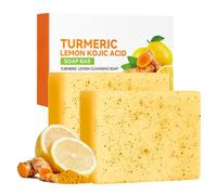 2PCS Lemon Turmeric Soap Bar - Kojic Acid Soap -Brightening, Blemish Control for Acne - Hyperpigmentation Treatment, Dark Spot Solution for Prone Skin-Safe for Face & Body,Radiant, Smooth Skin