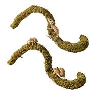 2PCS Leopard Gecko Climbing Toys Bendable Moss Vine Hermit Crab Tank Accessories for Lizards Leopard Geckos Chameleons Frogs 15 Inch (2)