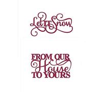 2Pcs Let ItSnow from Our House to Yours Pattern Christmas Holiday Decoration Metal Cutting Die for Card Making DIY Scrapbooking Seal Embossing Stencil Handmade Paper Crafts Template Photo Album Decor