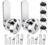 2PCS Letter Box Lock, BUNTOR 16mm Cabinets Lock with 8 Keys and 10 Different Plates, Post Box Locks with Key, Letterbox Locks for Cupboard, Mailbox, Drawer, Cabinet & Furniture Door