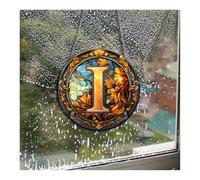 2Pcs Letters Suncatchers Craft Kit, A-Z Acrylic Rainbow Suncatcher Window Hanging Decoration, Outdoor Garden Decor(I)