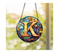 2Pcs Letters Suncatchers Craft Kit, A-Z Acrylic Rainbow Suncatcher Window Hanging Decoration, Outdoor Garden Decor(K)