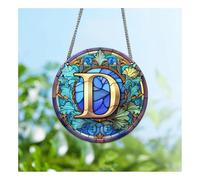 2Pcs Letters Suncatchers Craft Kit, A-Z Acrylic Rainbow Suncatcher Window Hanging Decoration, Outdoor Garden Decor(D)