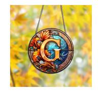2Pcs Letters Suncatchers Craft Kit, A-Z Acrylic Rainbow Suncatcher Window Hanging Decoration, Outdoor Garden Decor(G)