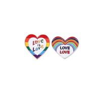 2Pcs LGBTQ LGBT Heart Pride Pins Rainbow Progress Enamel Pin Button for Backpack Women Man Love is Love Jewelry Gay Lesbian Trans Transgender Accessories, Alloy Steel Metal, no gemstone