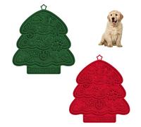 2PCS Licky Mats for Dogs & Cats, Christmas Tree Silicone Slow Feeder with Suction Cups for Pet Slow Feeding Bathing,Training