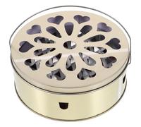 2pcs Lidded Mosquito Coil Holder Box Iron Hollow Silver Portable