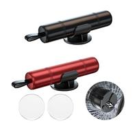 2Pcs Life Hammer with Seatbelt Cutter, 2 in 1 Car Window Breaker, Portable Glass Breaker, Emergency Escape Tool Vehicle Safety Glass Hammer, Car Safety Hammer for Land and Underwater(Black and Red)
