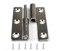 2pcs Lift Off Hinges Small Slip Joint Stainless Flag Hinge-Lift Off Left Handed Lid Door - 3-inch Long 6 Holes Lift Off Hinge