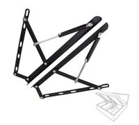 2Pcs Lift Up Storage Bed Frame Hinge Set, Hydraulic Lift Mechanism with Spring Strength Triangle Design, Folding Sofa Bed Kit