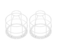2pcs Light Bulb Guard Cover Lamp Shade Frame Stainless Steel White