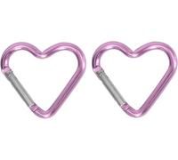2Pcs Light Purple Heart Snap, Hooks Carabiner, Hook Clip Key Holder Aluminum Alloy Keychain Clips for Outdoor Traveling Walking Lightweight Aluminum Alloy Keychain Clip Backpack Carabiner