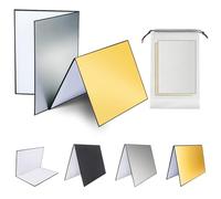 2pcs Light Reflector Cardboard 3 in 1 Food Photography Reflector Foldable Light Diffuser Photography Reflector Board, for Food Product Still Life Photo Shooting, with Storag Bag, Silver Gold(A4 Size)