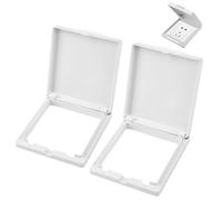 2PCS Light Switch Guard, Childproof Plug Protector, Waterproof Wall Light Panel Socket Guard for Bedroom Bathroom Kitchen Living Room Home Security (White)
