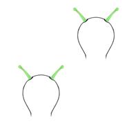 2pcs Light up Antenna Headband for Halloween Party Costume Accessory | Plastic Green Glow Effect, Fits Most Head Sizes, Playful Look for Nighttime Events and Gatherings