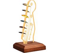 (2Pcs) Light Up Guitar Pick Holder, Acrylic Electric Guitar Headstock Shaped Pick Holder with Wooden Base for Picks Storage and Display, Guitar Accessories