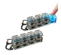 2PCS Light Up Keyboard Fidget Toy, 7.5*2*3cm Keyboard Clicker Fidget Toy Keychain, 4 Buttons, PC, Early, Triggers Multi-color Light Effects When Pressed, For Office, School, Home