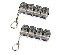 2PCS Light Up Keyboard Fidget Toy, 7.5x2x2.7cm Keyboard Clicker Fidget Toy Keychain, 4 Buttons, ABS, Transparent Casing, Triggers LED Multi-color Light Effects When Pressed, For Office, School, Home