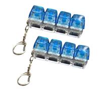 2PCS Light Up Keyboard Fidget Toy, 7.5x2x2.7cm Keyboard Clicker Fidget Toy Keychain, 4 Buttons, ABS, Transparent Casing, Triggers LED Multi-color Light Effects When Pressed, For Office, School, Home