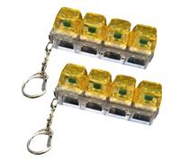 2PCS Light Up Keyboard Fidget Toy, 7.5x2x2.7cm Keyboard Clicker Fidget Toy Keychain, 4 Buttons, ABS, Transparent Casing, Triggers LED Multi-color Light Effects When Pressed, For Office, School, Home