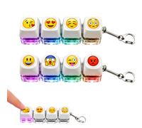 2PCS Light Up Keyboard Fidget Toy, Clicky Keychain with DIY Mood Stickers, RGB Mechanical Key Switch Fidget for Stress Relief, Office Desk Toy