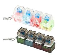 2Pcs Light Up Keyboard Fidget Toy for Adults, Crisp Click Stress Relief Keychain, Portable Focus Aid for ADHD, Office, Travel
