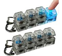 2PCS Light Up Keyboard Fidget Toy, Transparent Colorful Keyboard Keychain Clicky Fidget Toy, 4 Buttons Key Clicker, Relief For Kids Teen Adults Students
