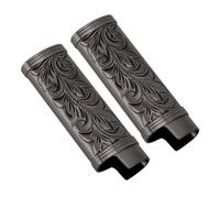2PCS Lighter Case Fortune Lighter Case, Metal Lighter Case Flower Medium Lighter Case Small Vintage Lighter Case Gold Color (Black)