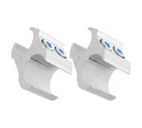 2pcs Lightweight Aluminum Alloy Pipe Clamp Block, 22mm | Adjustable Positioning, Silver Finish, for Umbrella Holder and Walker Setup, Indoor Mobility Aid Use