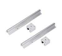 2Pcs Linear Rail Guide 300mm, CNC Linear Motion Shaft Guideway with Slide Block SBR16, High Precision Steel Rail for Industrial Robots and Transmission Equipment