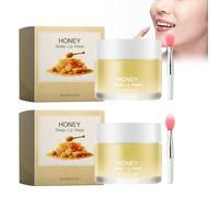 2Pcs Lip Mask, Lip Sleeping Mask, Moisturizing Lip Mask For Day & Night Lip Care, Lip Scrub, Lighten Dark Lip Color, Reduce Lip Lines & Wrinkles (Honey)