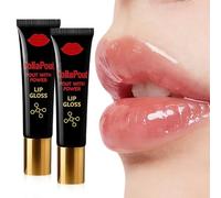 2Pcs Lip Plumping Oil Serum, Clear Lip MaskLip Gloss Long-Lasting Moisturizing Non-Sticky,Lip Gloss Increase Lips Elasticity, Moisturizing, Brightening for Women Black Red Lipstick