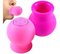 2Pcs Lips Enhancer Plumper Device, Soft Silicone Lip Plumper Tool, Clean & Massage Facial Cleansing Brush, Multi-Use Face Care for Women