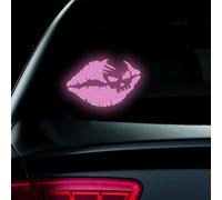 2pcs Lips Skull Decal, Strong Reflective Pirate Skull Lips Decal, Vinyl Waterproof Death Kiss Skull Lip Stickers for Car Truck Motorcycle Laptop Helmet Lips Skull Decal (Purple)