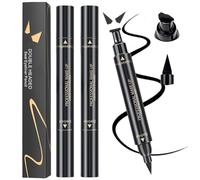2pcs Liquid Eyeliner Stamp & Pen - Long-lasting Winged Eye Liners Pen - Smudge-Proof Black Liquid Eye Liner
